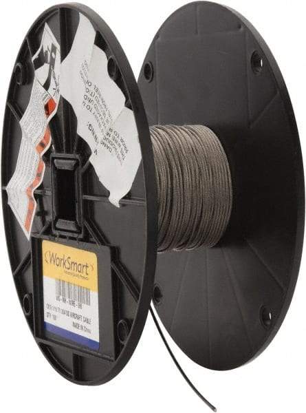 Value Collection - 1/16" Diam, Aircraft Cable - 500 Lb Breaking Strength, 1 x 19 Single Strand - Exact Industrial Supply