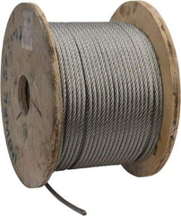 Value Collection - 5/16" Diam, Galvanized Steel Wire Rope - 9,800 Lb Breaking Strength, 7 x 19 Strand Core - Exact Industrial Supply