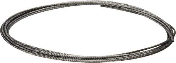 Value Collection - 1/4" Diam, Galvanized Steel Wire Rope - 7,000 Lb Breaking Strength, 7 x 19 Strand Core - Exact Industrial Supply