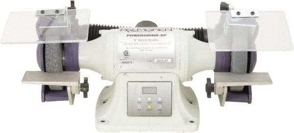 Palmgren - 6" Wheel Diam x 1" Wheel Width, 1/2 hp Grinder - 1/2" Arbor Hole Diam, 1 Phase, 3,600 Max RPM, 115/240 Volts - Exact Industrial Supply