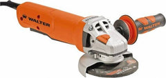 WALTER Surface Technologies - 5" Wheel Diam, 11,000 RPM, Corded Angle & Disc Grinder - 5/8-11 Spindle - Exact Industrial Supply