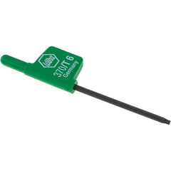 Wiha - T6 Torx Key - Flag-Style, 35mm Length Under Head, 2.6" OAL - Exact Industrial Supply