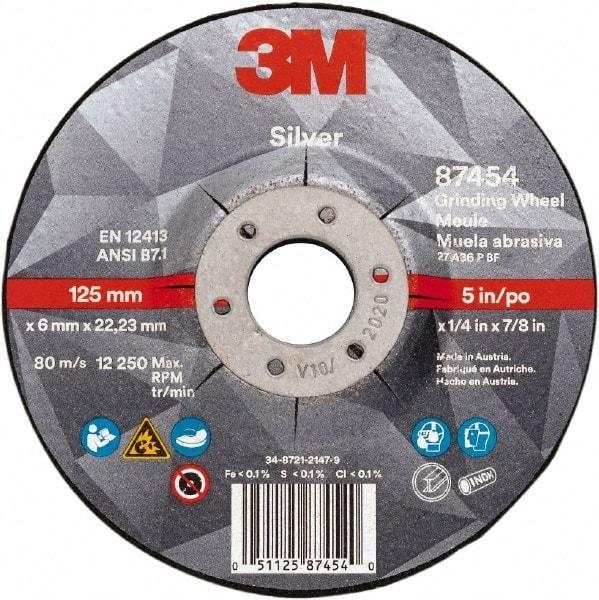 3M - Depressed-Center Wheels Wheel Diameter (Inch): 5 Wheel Thickness (Decimal Inch): 0.2500 - Exact Industrial Supply