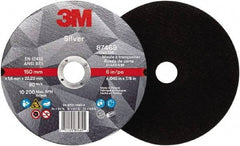 3M - 6" Ceramic Cutoff Wheel - 0.045" Thick, 7/8" Arbor, Use with Angle Grinders - Exact Industrial Supply