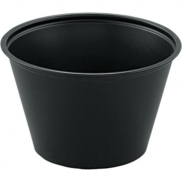 Solo - 4 oz Polystyrene Portion Cups - Black - Exact Industrial Supply