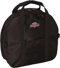 Bucket Boss - 2 Pocket Black Polyester Cable & Tool Bag - 4-13/64" Wide x 14-1/2" Deep x 13-51/64" High - Exact Industrial Supply
