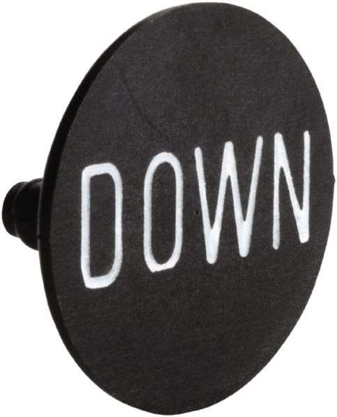 Square D - Legend Plate - Down - 30mm Hole Diameter, 2.2 Inch Wide x 0.1 Inch High x 30mm Overall Diameter - Exact Industrial Supply