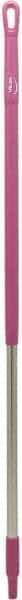 Vikan - 51 x 1-1/4" Aluminum Squeegee Handle - European Threaded Connection, Pink - Exact Industrial Supply