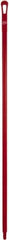 Vikan - 59 x 1-1/4" Polypropylene Squeegee Handle - European Threaded Connection, Red - Exact Industrial Supply