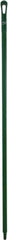 Vikan - 59 x 1-1/4" Polypropylene Squeegee Handle - European Threaded Connection, Green - Exact Industrial Supply