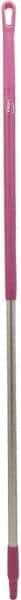 Vikan - 59 x 1-1/4" Aluminum Squeegee Handle - European Threaded Connection, Pink - Exact Industrial Supply
