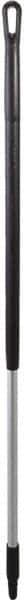 Vikan - 51 x 1-1/4" Aluminum Squeegee Handle - European Threaded Connection, Black - Exact Industrial Supply