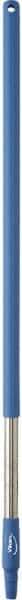 Vikan - 39-1/2 x 1-1/4" Stainless Steel Squeegee Handle - European Threaded Connection, Blue - Exact Industrial Supply