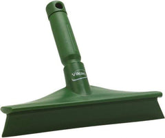 Vikan - 9.84" Rubber Blade Bench Squeegee - Single Edge, Green, Plastic Holder - Exact Industrial Supply
