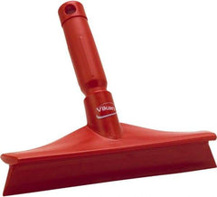 Vikan - 9.84" Rubber Blade Bench Squeegee - Single Edge, Red, Plastic Holder - Exact Industrial Supply