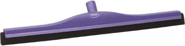 Vikan - 24" Foam Rubber Blade Bench Squeegee - Double Edge, Purple, Plastic Holder - Exact Industrial Supply