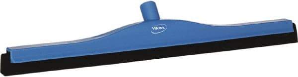Vikan - 24" Foam Rubber Blade Bench Squeegee - Double Edge, Blue, Plastic Holder - Exact Industrial Supply