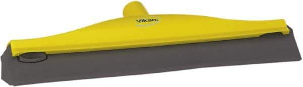 Vikan - 16" Rubber Blade Ceiling Squeegee - Double Edge, Yellow, Plastic Holder - Exact Industrial Supply