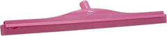 Vikan - 24" Rubber Blade Floor Squeegee - Double Edge, Pink, Plastic Holder - Exact Industrial Supply