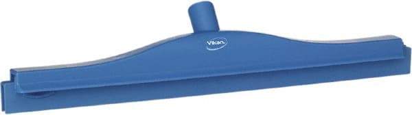 Vikan - 20" Rubber Blade Floor Squeegee - Double Edge, Blue, Plastic Holder - Exact Industrial Supply