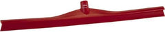 Vikan - 27.56" Rubber Blade Floor Squeegee - Single Edge, Red, Plastic Holder - Exact Industrial Supply