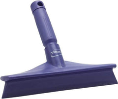 Vikan - 9.84" Rubber Blade Bench Squeegee - Single Edge, Purple, Plastic Holder - Exact Industrial Supply