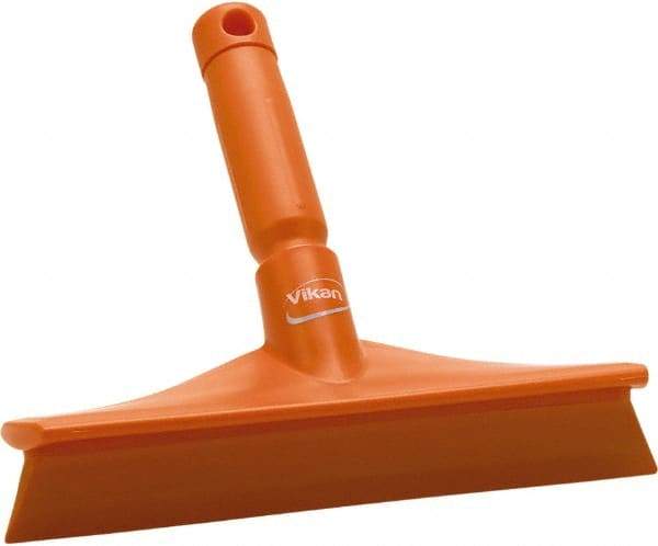 Vikan - 9.84" Rubber Blade Bench Squeegee - Single Edge, Orange, Plastic Holder - Exact Industrial Supply