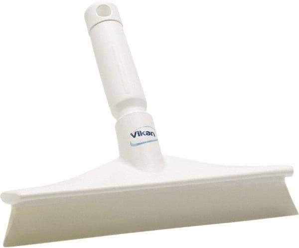Vikan - 9.84" Rubber Blade Bench Squeegee - Single Edge, White, Plastic Holder - Exact Industrial Supply