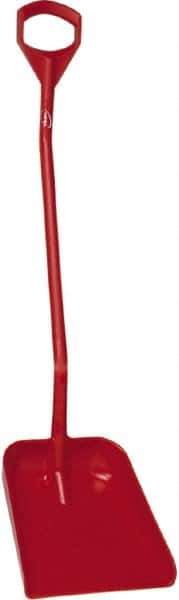 Vikan - 14-3/4" High Square Plastic Shovel - 39" Long D-Grip Handle - Exact Industrial Supply