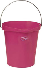 Vikan - 3 Gal, Polypropylene Round Pink Single Pail with Pour Spout - Handle Included - Exact Industrial Supply