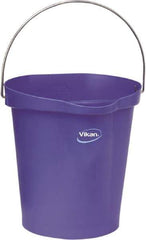 Vikan - 3 Gal, Polypropylene Round Purple Single Pail with Pour Spout - Handle Included - Exact Industrial Supply