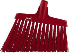 Vikan - 9-1/2" Wide, Red Synthetic Bristles, Angled Broom - Exact Industrial Supply