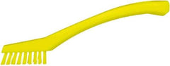 Vikan - 5/8" Bristle Length, Polyester Food Service Brush - 2-5/16" Long x 1/2" Wide Head, 8" OAL, Yellow, Polypropylene Block - Exact Industrial Supply