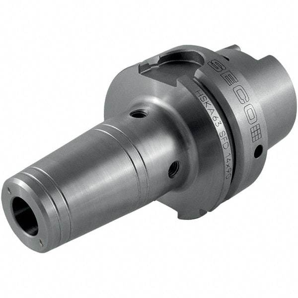 Seco - 8mm Hole Diam, HSK63A Taper Shank Shrink Fit Tool Holder & Adapter - 54mm Projection, 21mm Nose Diam, 26mm Clamping Depth, Through Coolant - Exact Industrial Supply