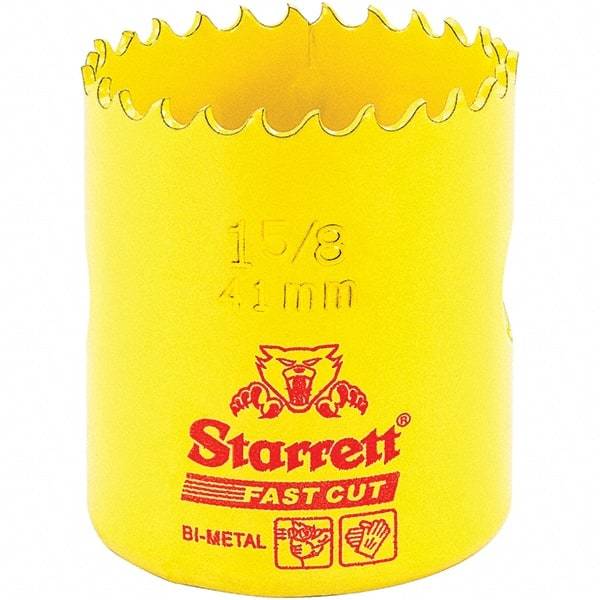 Starrett - 1-5/8" Diam, 1-5/8" Cutting Depth, Hole Saw - High Speed Steel Saw, Toothed Edge - Exact Industrial Supply