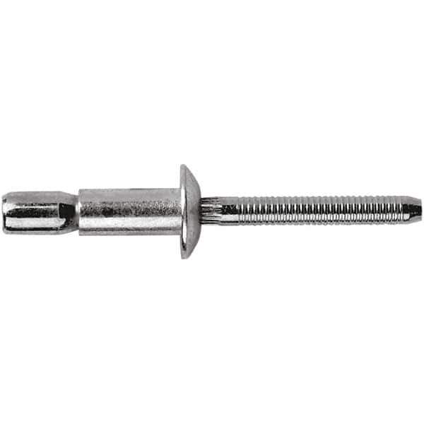 STANLEY Engineered Fastening - Size 6 Dome Head Steel Structural with Locking Stem Blind Rivet - Steel Mandrel, 0.062" to 0.427" Grip, 3/16" Head Diam, 0.194" to 0.204" Hole Diam, 0.114" Body Diam - Exact Industrial Supply