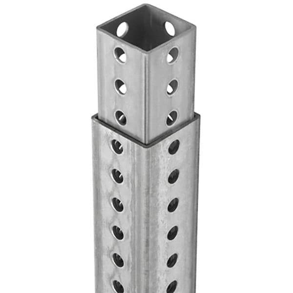 TAPCO - 3' High, Galvanized Traffic Sign Post Base - Steel, 7/16" Hole Diam, Silver - Exact Industrial Supply