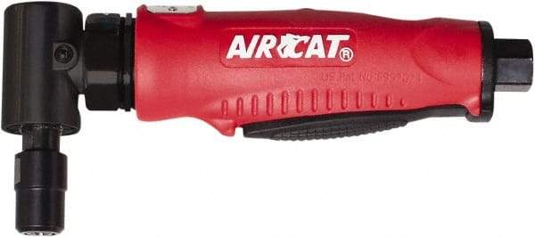 AIRCAT - 1/4" Collet, Angle Handle, Angle Air Die Grinder - 20,000 RPM, Rear Exhaust, 6 CFM, 0.5 hp, 90 psi, 1/4" Inlet - Exact Industrial Supply
