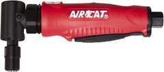 AIRCAT - 1/4" Collet, Angle Handle, Angle Air Die Grinder - 20,000 RPM, Rear Exhaust, 6 CFM, 0.5 hp, 90 psi, 1/4" Inlet - Exact Industrial Supply