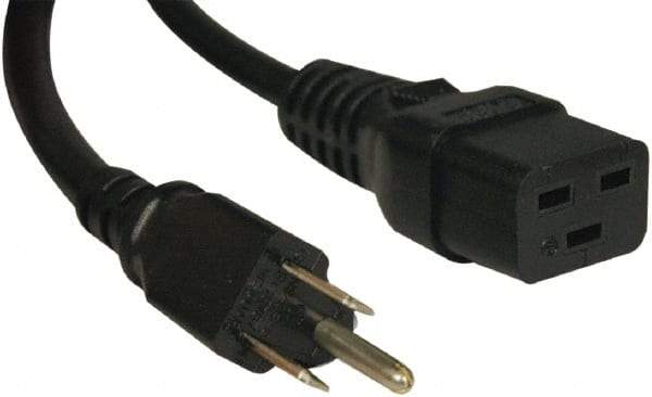 Tripp-Lite - 10', 14/3 Gauge/Conductors, Black Indoor Replacement Cord - 0 Receptacles, 15 Amps, 120 VAC, UL SJT, NEMA IEC-320 - Exact Industrial Supply