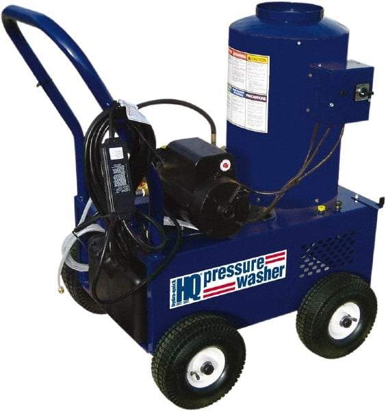 Value Collection - Electric, 25 Amp, 6 hp, 2,400 psi, 3 GPM, Hot Water Pressure Washer - Triplex Plunger, 50' x 3/8" Hose, 220 Max Volts - Exact Industrial Supply