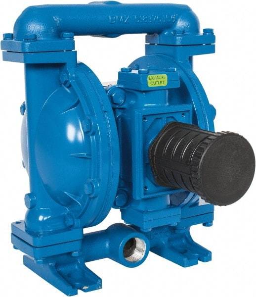 SandPIPER - 1" NPT, Metallic, Air Operated Diaphragm Pump - Buna-N Diaphragm, Aluminum Housing - Exact Industrial Supply