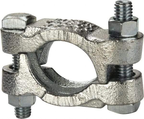 Dixon Valve & Coupling - 1-7/16 to 1-17/32" OD, Double Bolt Iron Clamp - Plated Malleable Iron - Exact Industrial Supply