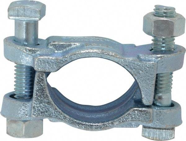 Dixon Valve & Coupling - 1-5/8 to 1-13/16" OD, Double Bolt Iron Clamp - Plated Malleable Iron - Exact Industrial Supply