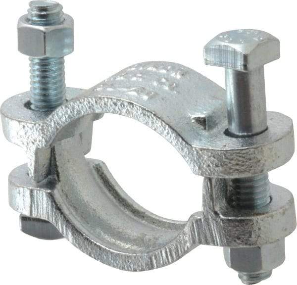 Dixon Valve & Coupling - 1-3/4 to 2-3/64" OD, Double Bolt Iron Clamp - Plated Malleable Iron - Exact Industrial Supply