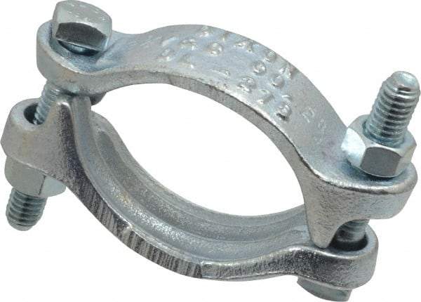 Dixon Valve & Coupling - 2-1/2 to 2-3/4" OD, Double Bolt Iron Clamp - Plated Malleable Iron - Exact Industrial Supply