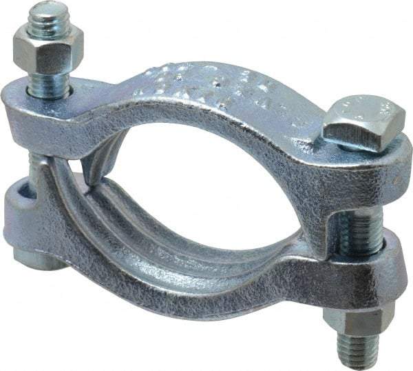 Dixon Valve & Coupling - 2-3/4 to 3-1/16" OD, Double Bolt Iron Clamp - Plated Malleable Iron - Exact Industrial Supply