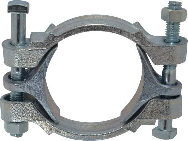 Dixon Valve & Coupling - 3-1/2 to 3-13/16" OD, Double Bolt Iron Clamp - Plated Malleable Iron - Exact Industrial Supply