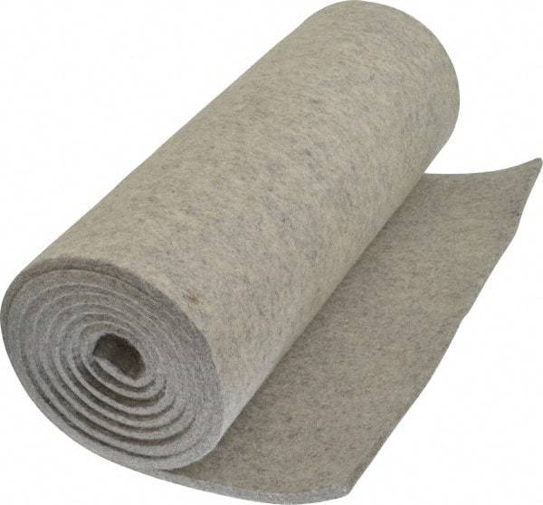 Made in USA - 1/4 Inch Thick x 72 Inch Wide x 12 Inch Long, Pressed Wool Felt Sheet - 3.1 Lbs/Square Yd., Gray, 250 psi - Exact Industrial Supply