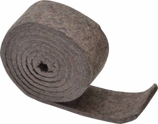 Made in USA - 1/4 Inch Thick x 2 Inch Wide x 5 Ft. Long, Felt Stripping - Gray, Plain Backing - Exact Industrial Supply
